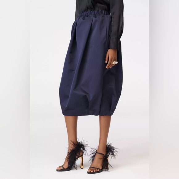 Zara VOLUMINOUS TAFFETA SKIRT LIMITED EDITION. Navy Blue. Size XS. New with Tags - Picture 9 of 16